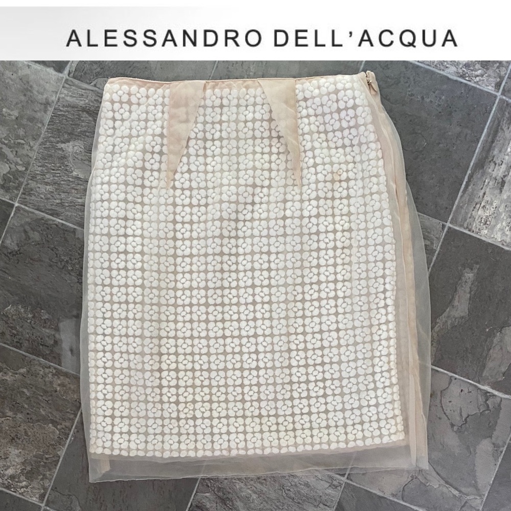 ✨Alessandro Dell’Acqua Nude MeshFloral Skirt✨